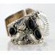 Certified Authentic Navajo .925 Sterling Silver Black Onyx Signed Native American Watch 11114