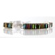 Petit Point Handmade Certified Authentic Zuni .925 Sterling Silver Multicolor Turquoise Link Native American Bracelet 12669