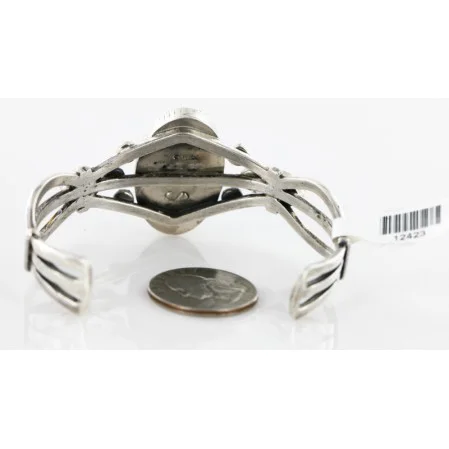 Handmade Navajo .925 Sterling Silver Native American Bracelet And White Howlite Purple Spiny Oyster 12423 Handmade Navajo .925 Sterling Silver Native American Bracelet And White Howlite Purple Spiny Oyster 12423