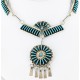 Petit Point Handmade Certified Authentic Zuni .925 Sterling Silver Turquoise Set Native American Necklace Earrings 15790-17946