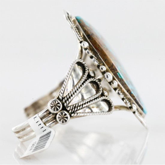 Handmade Certified Authentic Navajo .925 Sterling Silver Turquoise Native American Cuff Bracelet 12674