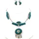 Petit Point Handmade Zuni .925 Sterling Silver Turquoise Set Native American Necklace Earrings 15790-17946 Petit Point Handmade Zuni .925 Sterling Silver Turquoise Set Native American Necklace Earrings 15790-17946