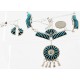 Petit Point Handmade Certified Authentic Zuni .925 Sterling Silver Turquoise Set Native American Necklace Earrings 15790-17946