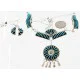 Petit Point Handmade Zuni .925 Sterling Silver Turquoise Set Native American Necklace Earrings 15790-17946 Petit Point Handmade Zuni .925 Sterling Silver Turquoise Set Native American Necklace Earrings 15790-17946