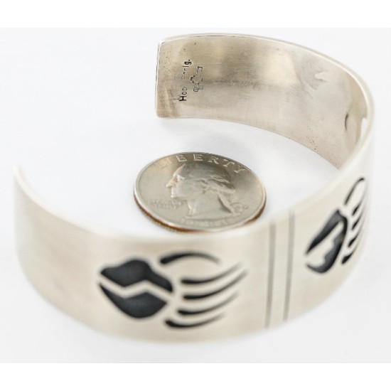 Certified Authentic Navajo Bear Paw .925 Sterling Silver Sterling Silver Native American Bracelet 371004246677