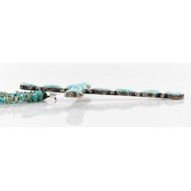 Handmade Certified Authentic Cross Navajo .925 Sterling Silver Turquoise Native American Necklace 24111