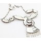 Large Petit Point Handmade Certified Authentic Signed by JL Zuni .925 Sterling Silver Natural Spiny Oyster Native American Necklace and Earrings Set 15752-17712