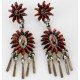 Large Petit Point Handmade Certified Authentic Signed by JL Zuni .925 Sterling Silver Natural Spiny Oyster Native American Necklace and Earrings Set 15752-17712