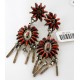 Large Petit Point Handmade Certified Authentic Signed by JL Zuni .925 Sterling Silver Natural Spiny Oyster Native American Necklace and Earrings Set 15752-17712