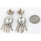 Large Petit Point Handmade Certified Authentic Signed by JL Zuni .925 Sterling Silver Natural Spiny Oyster Native American Necklace and Earrings Set 15752-17712