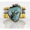 .925 Sterling Silver and 12kt Gold Filled Handmade Navajo Natural Turquoise Native American Ring 12628-1