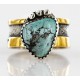 .925 Sterling Silver and 12kt Gold Filled Handmade Certified Authentic Navajo Natural Turquoise Native American Ring 12628-1 .925 Sterling Silver and 12kt Gold Filled Handmade Certified Authentic Navajo Natural Turquoise Native American Ring 12628-1