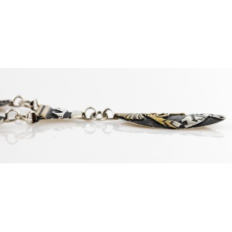 Handmade Certified Authentic Kokopelli Navajo .925 Sterling Silver and 12kt Gold Filled Set Native American Necklace and Bracelet 15870-12591