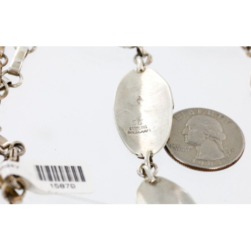 Handmade Certified Authentic Kokopelli Navajo .925 Sterling Silver and 12kt Gold Filled Set Native American Necklace and Bracelet 15870-12591