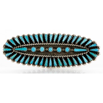 Handmade Certified Authentic Petit Point Zuni Signed by AVN .925 Sterling Silver Natural Turquoise Native American Ring  17904