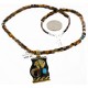 12kt Gold Filled And .925 Sterling Silver Handmade Bear Wave Certified Authentic Navajo Natural Turquoise and Tigers Eye Native American Necklace 24146