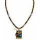 12kt Gold Filled And .925 Sterling Silver Handmade Bear Wave Certified Authentic Navajo Natural Turquoise and Tigers Eye Native American Necklace 24146
