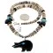 Carved Bear Navajo .925 Sterling Silver Graduated Heishi Turquoise Black Onyx and Hematite Native American Necklace 25226-1 Carved Bear Navajo .925 Sterling Silver Graduated Heishi Turquoise Black Onyx and Hematite Native American Necklace 25226-1