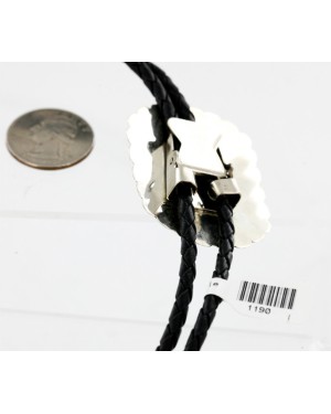 Handmade Certified Authentic Navajo .925 Sterling Silver Natural Turquoise Native American Bolo Tie  1190