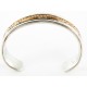 Certified Authentic Navajo .925 Sterling Silver and Gold Filled Darin Bill Native American Bracelet 12449