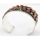 Certified Authentic Navajo .925 Sterling Silver Natural Coral Native American Bracelet 12295