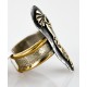 .925 Sterling Silver And 12kt Gold Filled Handmade Certified Authentic Navajo KOKOPELLI Native American Ring  12657-5
