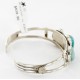 Handmade Certified Authentic Navajo .925 Sterling Silver Natural Turquoise Native American Bracelet 12754-4