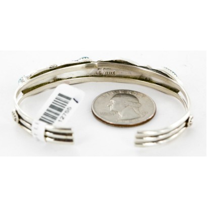 Handmade Certified Authentic Navajo .925 Sterling Silver Natural Turquoise Native American Bracelet 12755-1