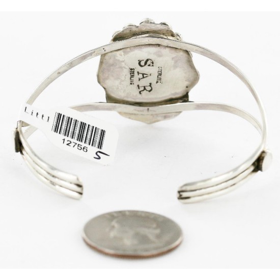 Handmade Certified Authentic Navajo .925 Sterling Silver Natural Turquoise Native American Bracelet 12756-5