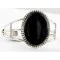 Large Handmade Navajo .925 Sterling Silver Natural Black Onyx Native American Bracelet 12756-4 Large Handmade Navajo .925 Sterling Silver Natural Black Onyx Native American Bracelet 12756-4