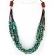 Large Certified Authentic 5 Strand Navajo .925 Sterling Silver Natural Turquoise and Jasper Native American Necklace 25259