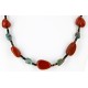 Certified Authentic Navajo .925 Sterling Silver Natural Turquoise and Jasper Native American Necklace 25257