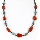 Certified Authentic Navajo .925 Sterling Silver Natural Turquoise and Jasper Native American Necklace 25257