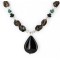 Large Certified Authentic Navajo Native .925 Sterling Silver Natural Boulder and Turquoise Smoky Quartz Native American Necklace 24372-2 Large Certified Authentic Navajo Native .925 Sterling Silver Natural Boulder and Turquoise Smoky Quartz Native American Necklace 24372-2
