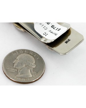 Vintage Style OLD Buffalo Coin Certified Authentic Navajo .925 Sterling Silver and Nickel Natural Turquoise Native American Money Clip 11248-1
