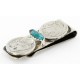 2 Vintage Style OLD Buffalo Coin Handmade Certified Authentic Navajo .925 Sterling Silver and Nickel Natural Turquoise Native American Money Clip 11244-4