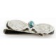 2 Vintage Style OLD Buffalo Coin Handmade Certified Authentic Navajo .925 Sterling Silver and Nickel Natural Turquoise Native American Money Clip 11244-4