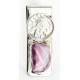 Vintage Style OLD Buffalo Coin Certified Authentic Navajo .925 Sterling Silver and Nickel Natural Purple Spiny Oyster Native American Money Clip 11248-3