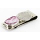 Vintage Style OLD Buffalo Coin Certified Authentic Navajo .925 Sterling Silver and Nickel Natural Purple Spiny Oyster Native American Money Clip 11248-3