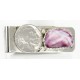 Vintage Style OLD Buffalo Coin Certified Authentic Navajo .925 Sterling Silver and Nickel Natural Purple Spiny Oyster Native American Money Clip 11248-3