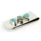 Handmade Navajo Nickel Turquoise Nuggets Native American Money Clip 11244-8 Handmade Navajo Nickel Turquoise Nuggets Native American Money Clip 11244-8
