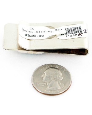 OLD Buffalo Coin Handmade Certified Authentic by Ben Riggs Navajo .925 Sterling Silver Nickel and Turquoise Native American Money Clip 11242-2
