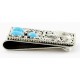 Handmade Certified Authentic Nickel Natural Turquoise Native American Money Clip 11237