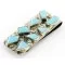 Handmade Signed Zuni Nickel Natural Turquoise Nuggets Native American Money Clip 11246