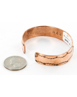 Handmade Horse Certified Authentic Navajo Pure .925 Sterling Silver and Copper Native American Bracelet 12762-3-0