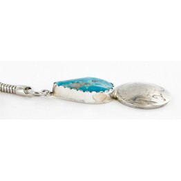Vintage Style OLD Buffalo Coin Certified Authentic Navajo .925 Sterling Silver Natural Turquoise Native American Keychain 10320-2 Vintage Style OLD Buffalo Coin Certified Authentic Navajo .925 Sterling Silver Natural Turquoise Native American Keychain 10320-2