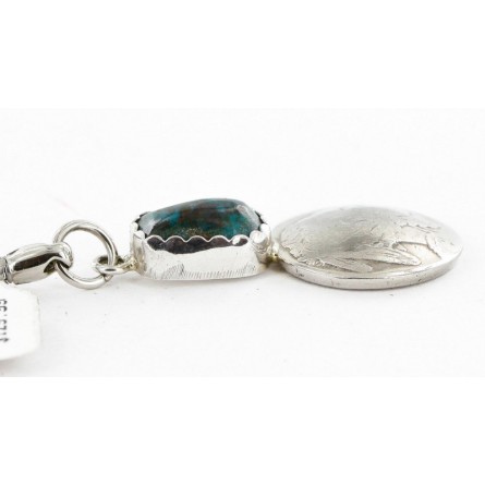 Vintage Style OLD Buffalo Coin Certified Authentic Navajo .925 Sterling Silver Natural Turquoise Native American Keychain 10320-4