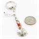 Vintage Style OLD Buffalo Coin Certified Authentic Navajo .925 Sterling Silver Spiny Oyster Native American Keychain 10320-3
