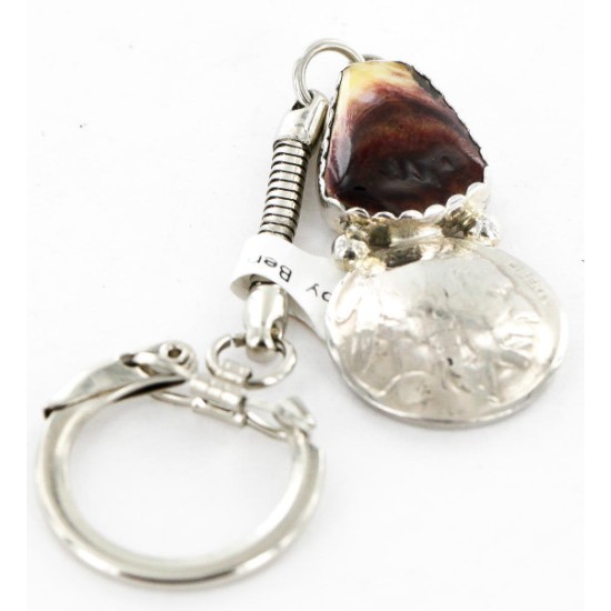 Vintage Style OLD Buffalo Coin Certified Authentic Navajo .925 Sterling Silver Spiny Oyster Native American Keychain 10327-0 Vintage Style OLD Buffalo Coin Certified Authentic Navajo .925 Sterling Silver Spiny Oyster Native American Keychain 10327-0