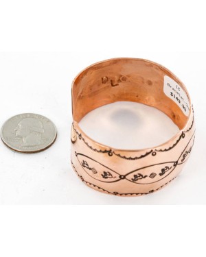 Handmade Horse Certified Authentic Navajo Pure Copper Native American Bracelet 12771